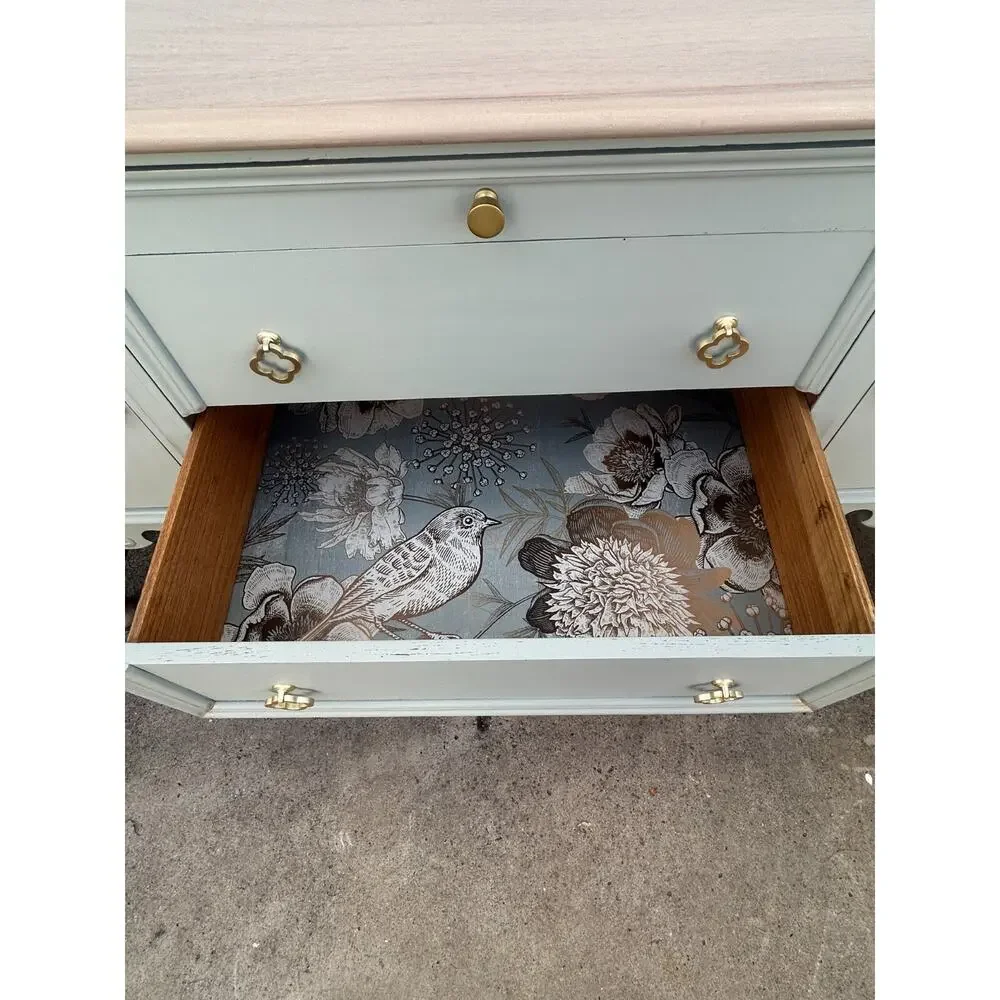 Vintage Jacobean Buffet, Antique Sideboard Cabinet, Coastal Cottage Farmhouse Cr